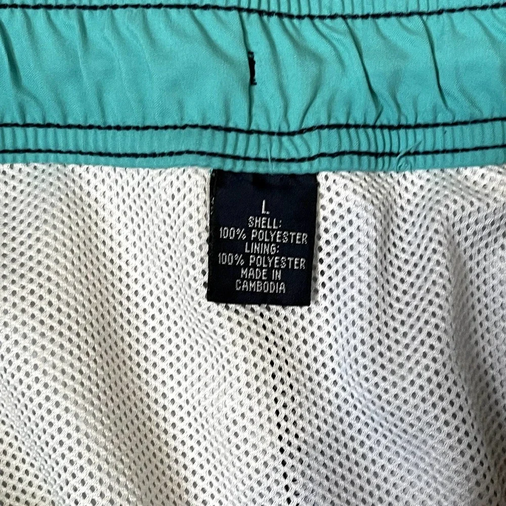 Roundtree & Yorke Swim Trunks Men Large Swimwear Board Short Striped Zip Pockets